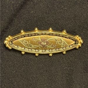Vintage 10k gold long brooch